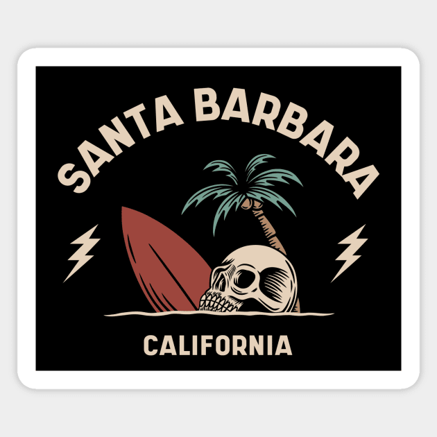 Vintage Surfing Santa Barbara, California Sticker by SLAG_Creative